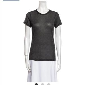 Rag and Bone Black Metalic Semi Sheer T-shirt